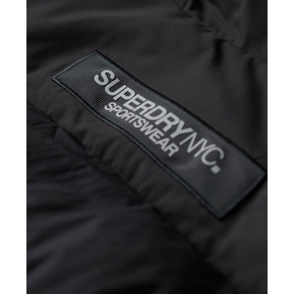 Superdry Parkas City Padded Hooded Wind Svart M Kvinna