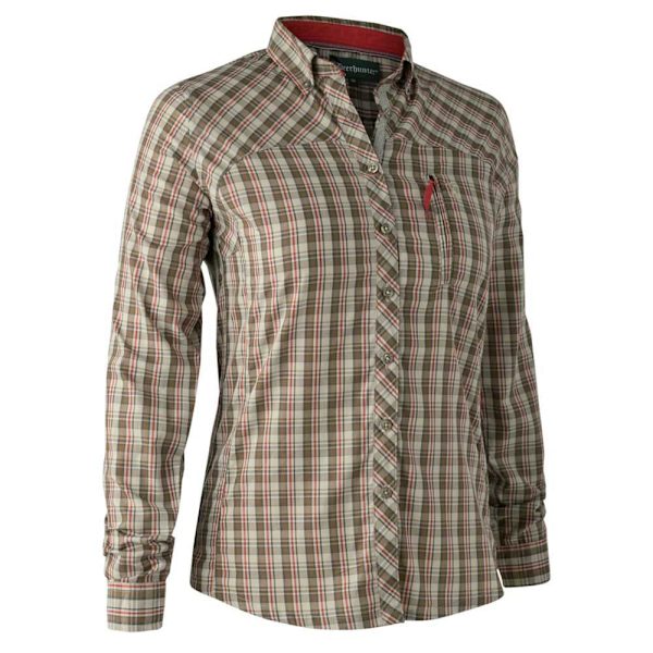 Deerhunter Lang ærmet Skjorte Heather Red Check Brun L