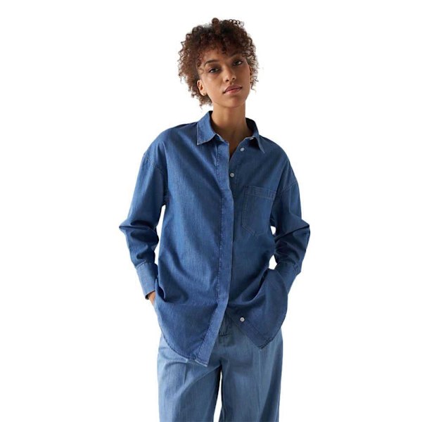 Salsa Jeans Långärmad Tröja 21007012 Oversize Blå M Kvinna