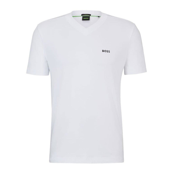 Boss Kortærmet T-shirt V 10256064 Hvid M Mand