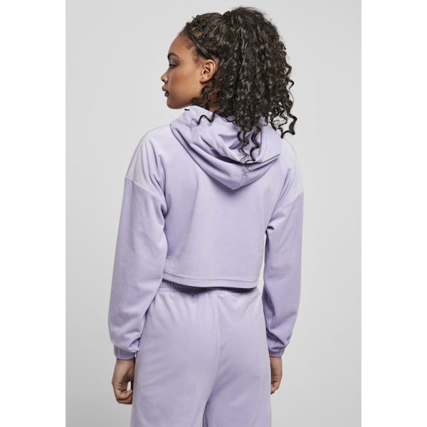 Urban Classics Cropped Velvet Oversized Big Sweatshirt Blå 5XL Kvinde