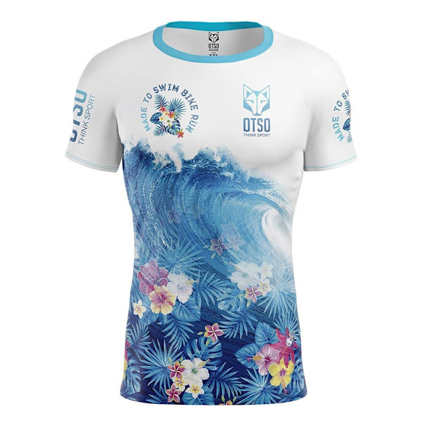 Otso Lyhythihainen T-paita Swim Bike Run Wave Monivärinen XL Mies