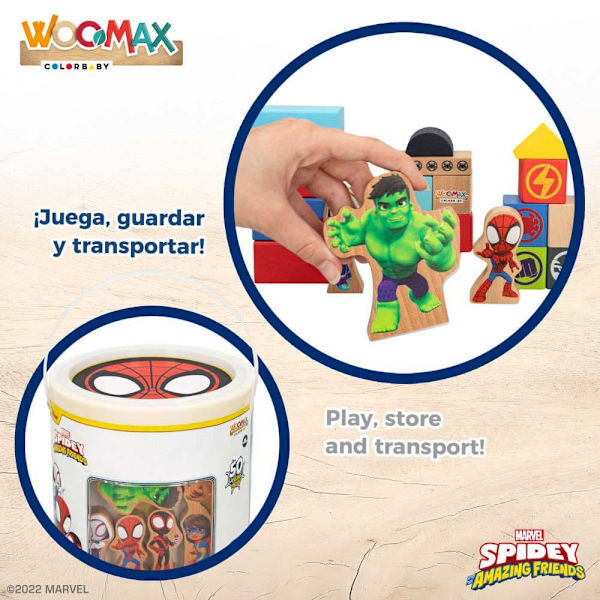 Woomax Træblokke Spidey Amazing Friends Playset 50 Stykker Flerfarvet 18 Months