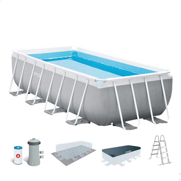 Intex Rektangulär Stålram Ovan Markpool Prism 488x244x107 Cm Grå 10874 Liters