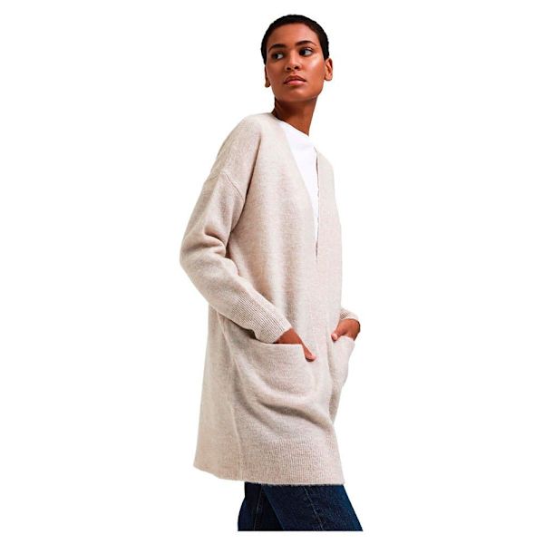 Selected Lång Kofta Lulu New Beige XS Kvinna