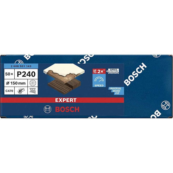 Bosch Professional Excentrisk Griptape Expert C470 150 Mm Multi G240 50 Enheder Gylden