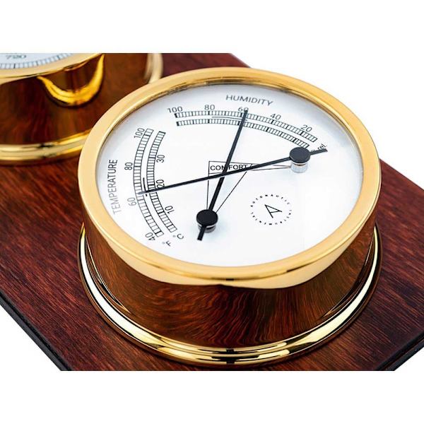 Autonautic Instrumental Vejrstationspanel I Guld Messing Atlantic Series  95 mm