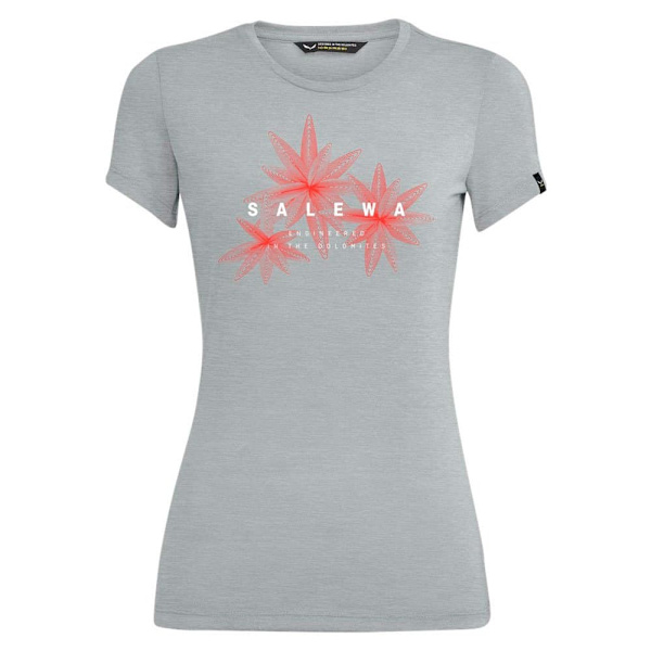 Salewa Lyhythihainen T-paita Lines Graphic Harmaa XS Nainen