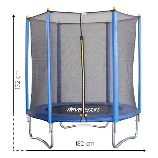 Devessport Trampoline With Net Blå 182 cm