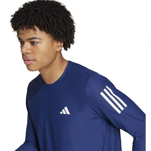Adidas Own The Run T-shirt Med Lång ärm Blå S / Regular Man