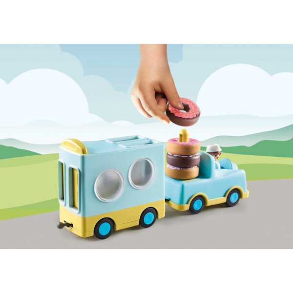 Playmobil Donut Truck Construction Game 1.2.3 Blå