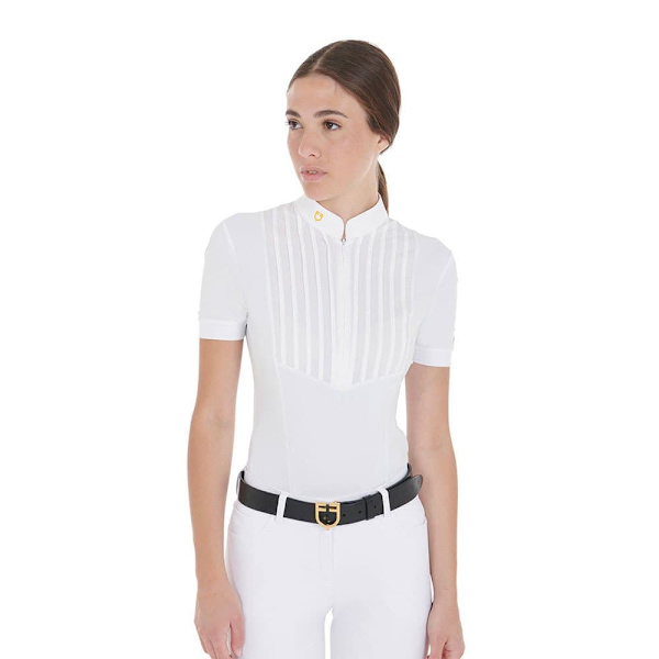 Equestro Fit Pleated Cotton Lyhythihainen Pikeepaita  M