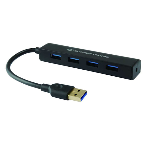 Conceptronic Hub C4pusb3 Usb-a 3.0 4 Havne Sort