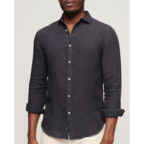 Superdry Pitkähihainen Paita Studios Casual Linen Harmaa L Mies