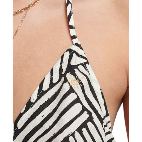 Superdry Klänning Vintage Midi Halter Slip Grå XL Kvinna