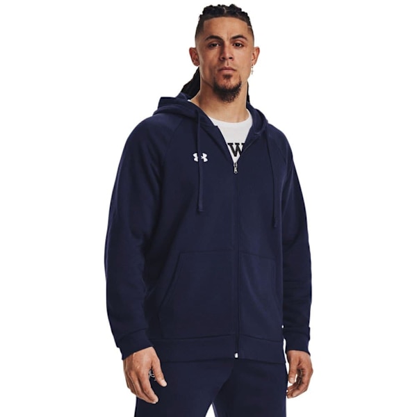 Under Armour Sweatshirt Med Fuld Lynlås Rival Fleece Blå M / Regular Mand