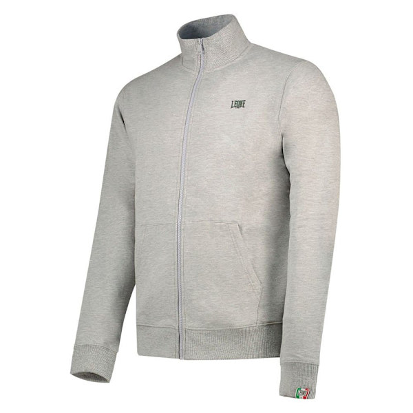Leone Apparel Sweatshirt Med Full Dragkedja Basic Small Logo Grå S Man