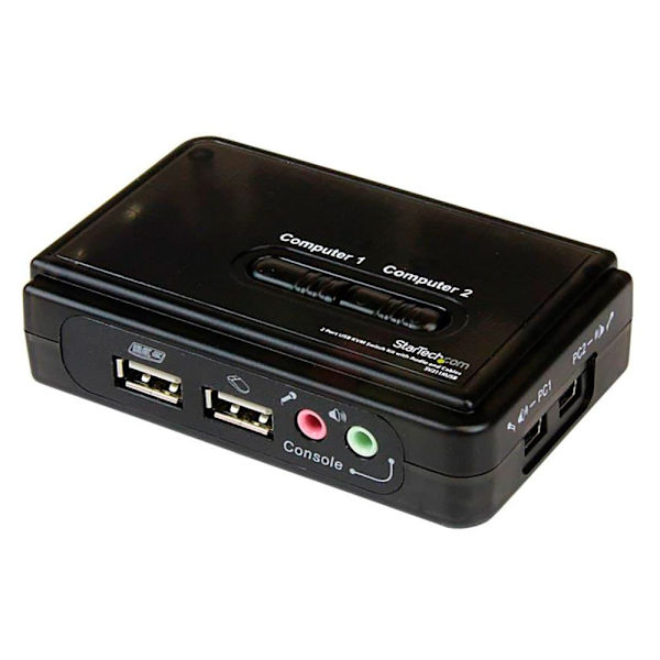 Startech Usb-portti Kvm-kytkin Audio-ja-kaapeleilla 2 Musta