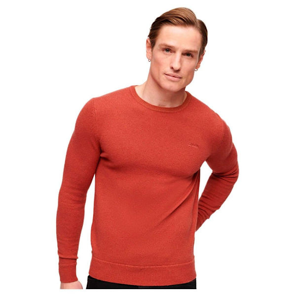 Superdry Essential Slim Fit Rundhalsad Tröja Orange M Man