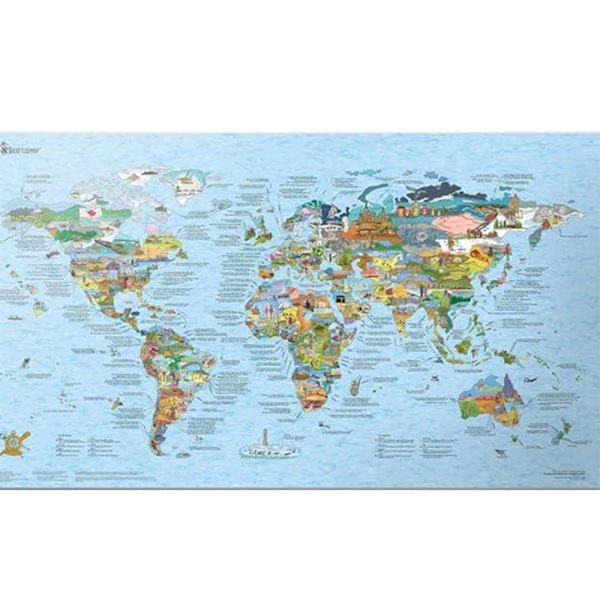 Awesome Maps Saker Att Göra Innan Du Dör Vinylkarta  146 x 86 cm