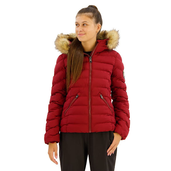 Superdry Fuji Faux Fur Padded Jacka Röd L Kvinna
