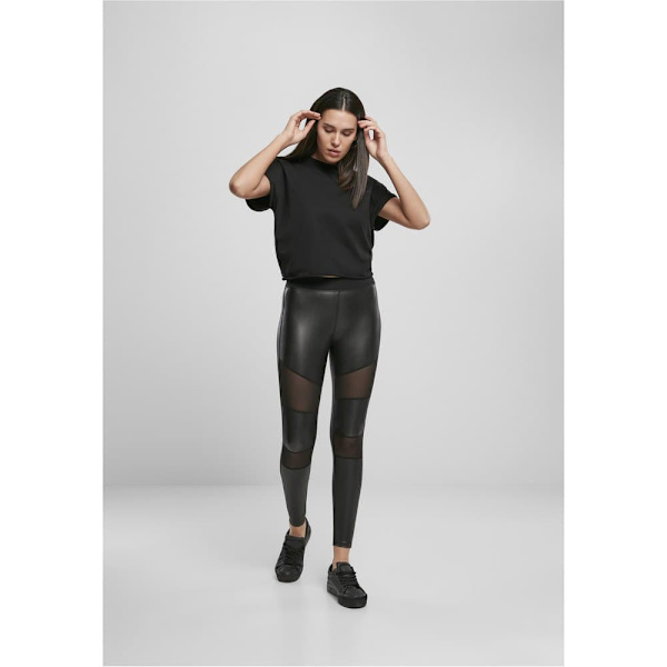 Urban Classics Leggings I Kunstlæder Sort 2XL Kvinde