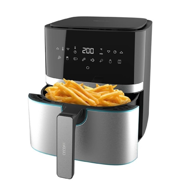 Cecotec Air Fryer Cecofry Full Inox 5500 Pro Con Accesorios 1700w 5.5l Sort Sort, Rustfrit stål