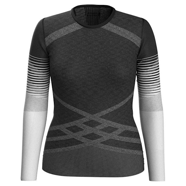 Smartwool Intraknit Thermal Merino 200 Pattern Crew Långärmad Baslager Svart L Man