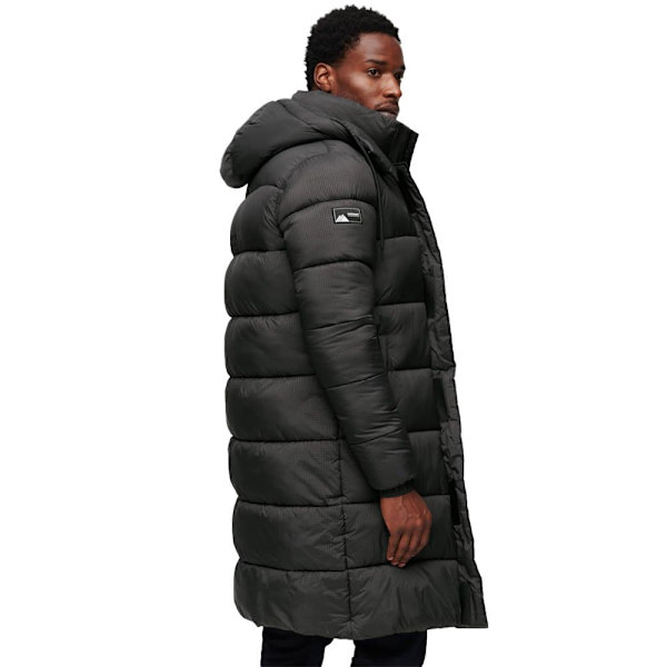 Superdry Puffer Takki Rips Longline Ruskea S Mies