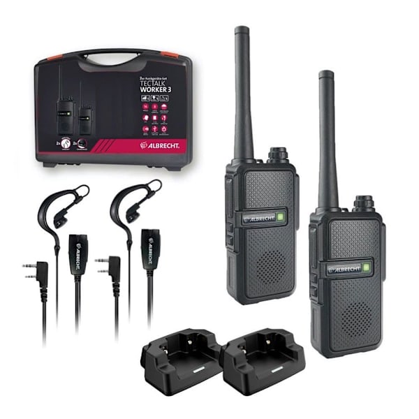 Albrecht Walkie-talkies Tectalk Worker 3 2 Enheder Sort