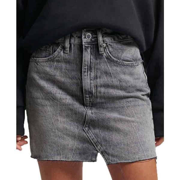 Superdry Kjol Vintage Denim Mini Grå 32 Kvinna