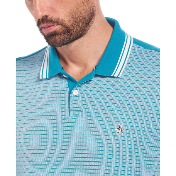 Original Penguin Int Tipped Jacquard Front Lyhythihainen Pikeepaita Sininen L Mies