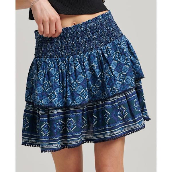 Superdry Kjol Vintage Tiered Mini Blå L Kvinna