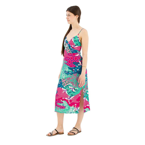 Superdry Printed Slip ærmeløs Lang Kjole Flerfarvet M Kvinde