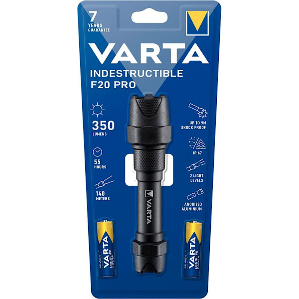 Varta Indestructible F20 Pro 6w Led Sort 350 Lumens Sort