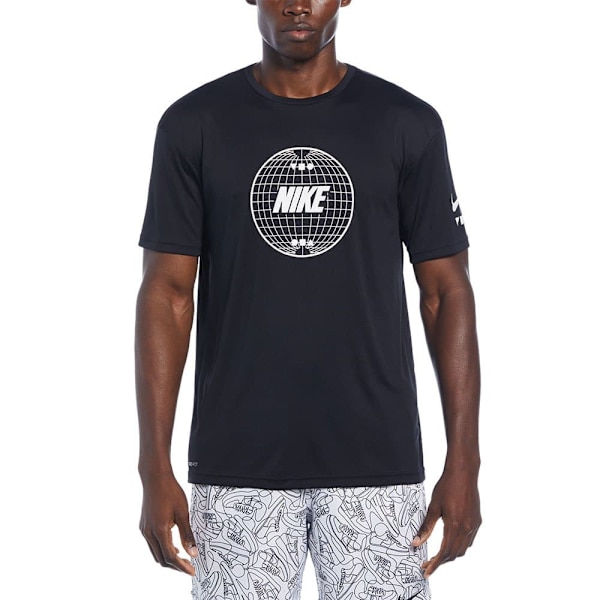 Nike Swim Lead Line Hydroguard T-shirt Med Korte ærmer Sort L Mand