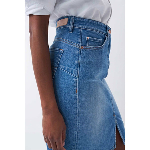 Salsa Jeans Midi Kjol Push In Secret Glamour Denim Blå 36 Kvinna