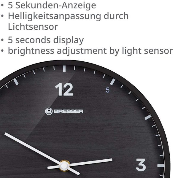 Bresser Vægur Mytime Ledsec Sort