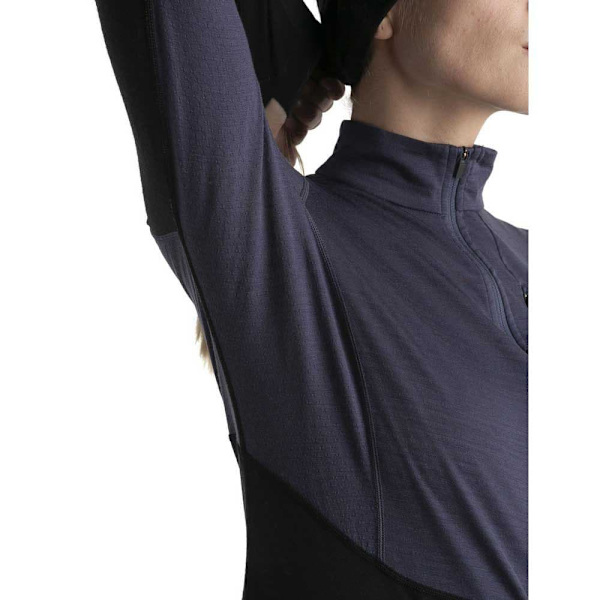 Icebreaker Merino 200 Realfleece Descender Fleece Med Halv Dragkedja Grå M Kvinna