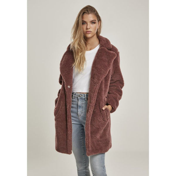 Urban Classics Sherpa Parka Oversized Rosa M Kvinna