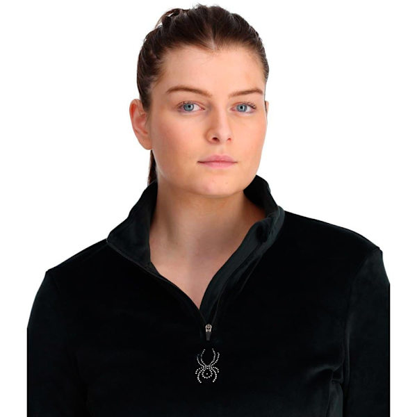 Spyder Halv Lynlås Fleece Shimmer Bug Sort XL Kvinde