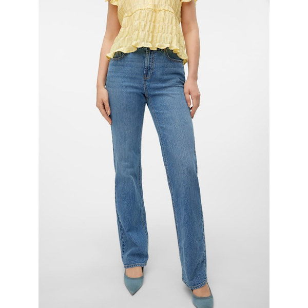 Vero Moda Tessa Straight Li3114 Højtaljede Jeans Blå 26 / 32 Kvinde