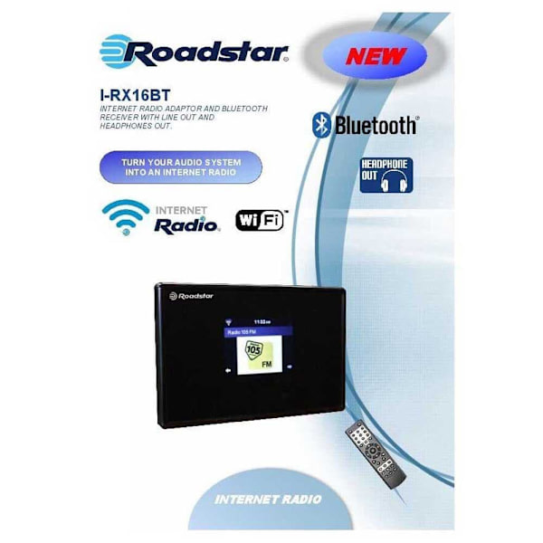 Roadstar Digital Radio I-rx16bt 7 Cm Sort