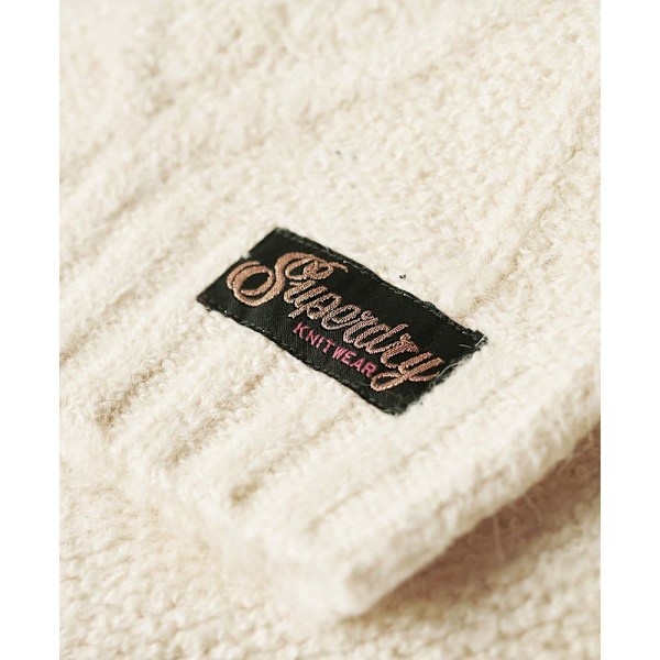 Superdry Chunky Cable Tröja Med Hög Krage Gul XL Kvinna