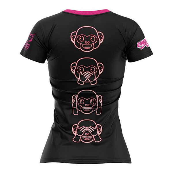 Otso Kortærmet T-shirt Emoji Monkey Neon Sort XS Kvinde