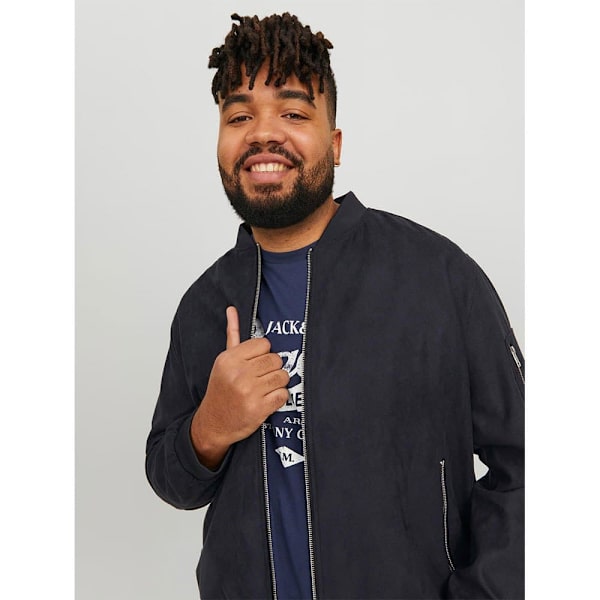 Jack & Jones Jakke Rocky Faux Suede Sort 4XL / Regular Mand