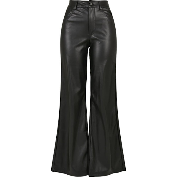 Urban Classics Bukser Bredt Ben Faux Leather Sort 28 Kvinde