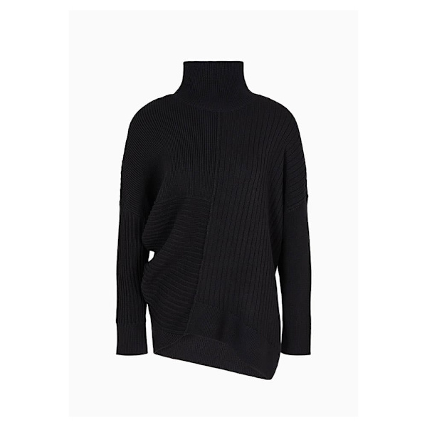 Armani Exchange 6dym1h_ym1rz Tröja Med Hög Krage Svart L Kvinna