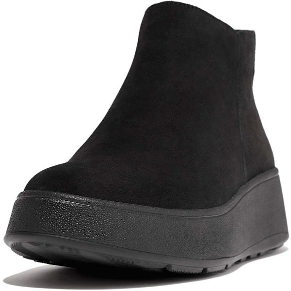 Fitflop F-mode Suede Flatform Zip Ankle Støvler Sort EU 37 Kvinde