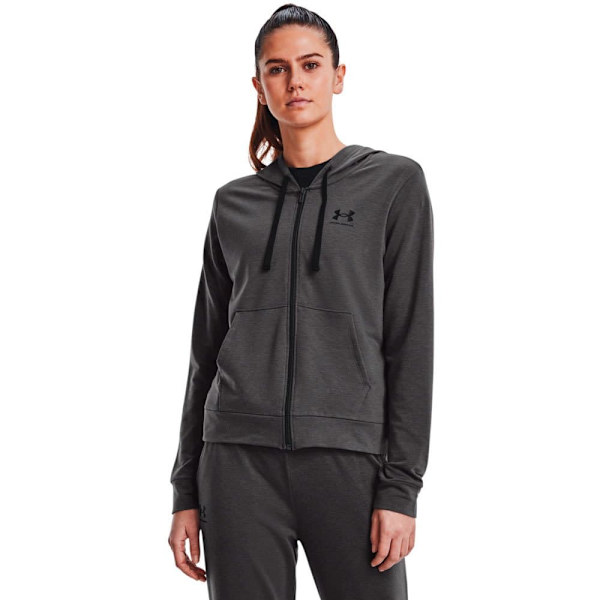 Under Armour Sweatshirt Med Fuld Lynlås Rival Terry Sort,Grå XS Kvinde